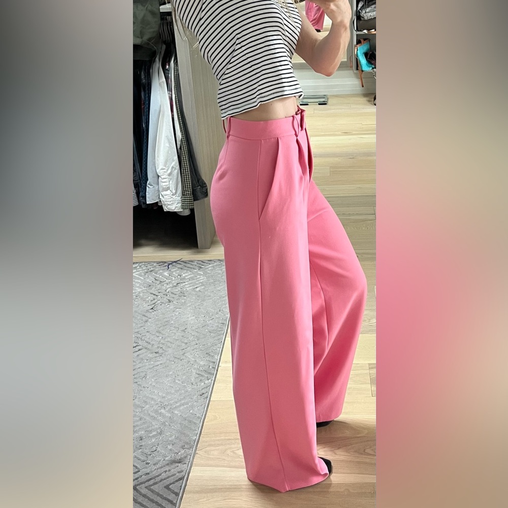 Pink wide leg ZARA pants